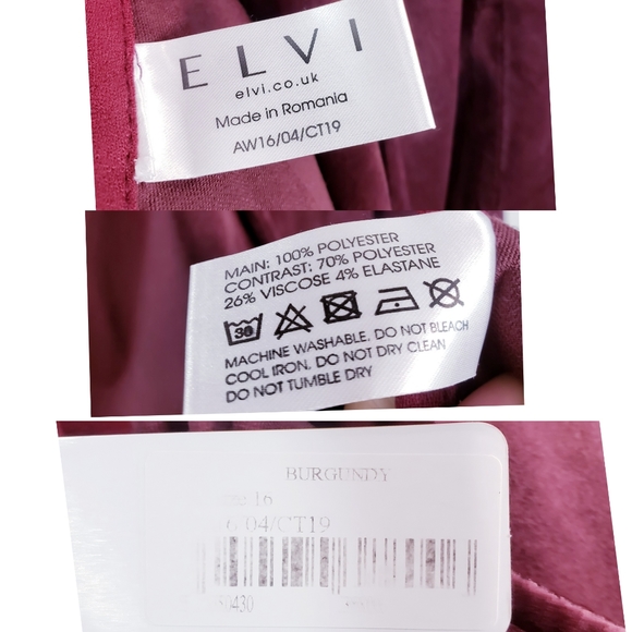New ASOS x ELVI Burgundy Velvet Trench Coat 12 - Picture 9 of 16